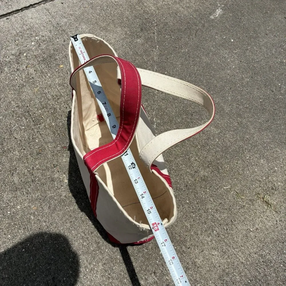 Vtg Medium Size Boat And Tote L L Bean Stiff Canvas Made In USA 11”x 12”x 5.5”